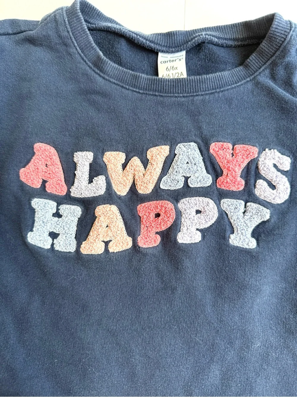 Carter’s Kids Navy 'Always Happy' Crewneck Sweatshirt